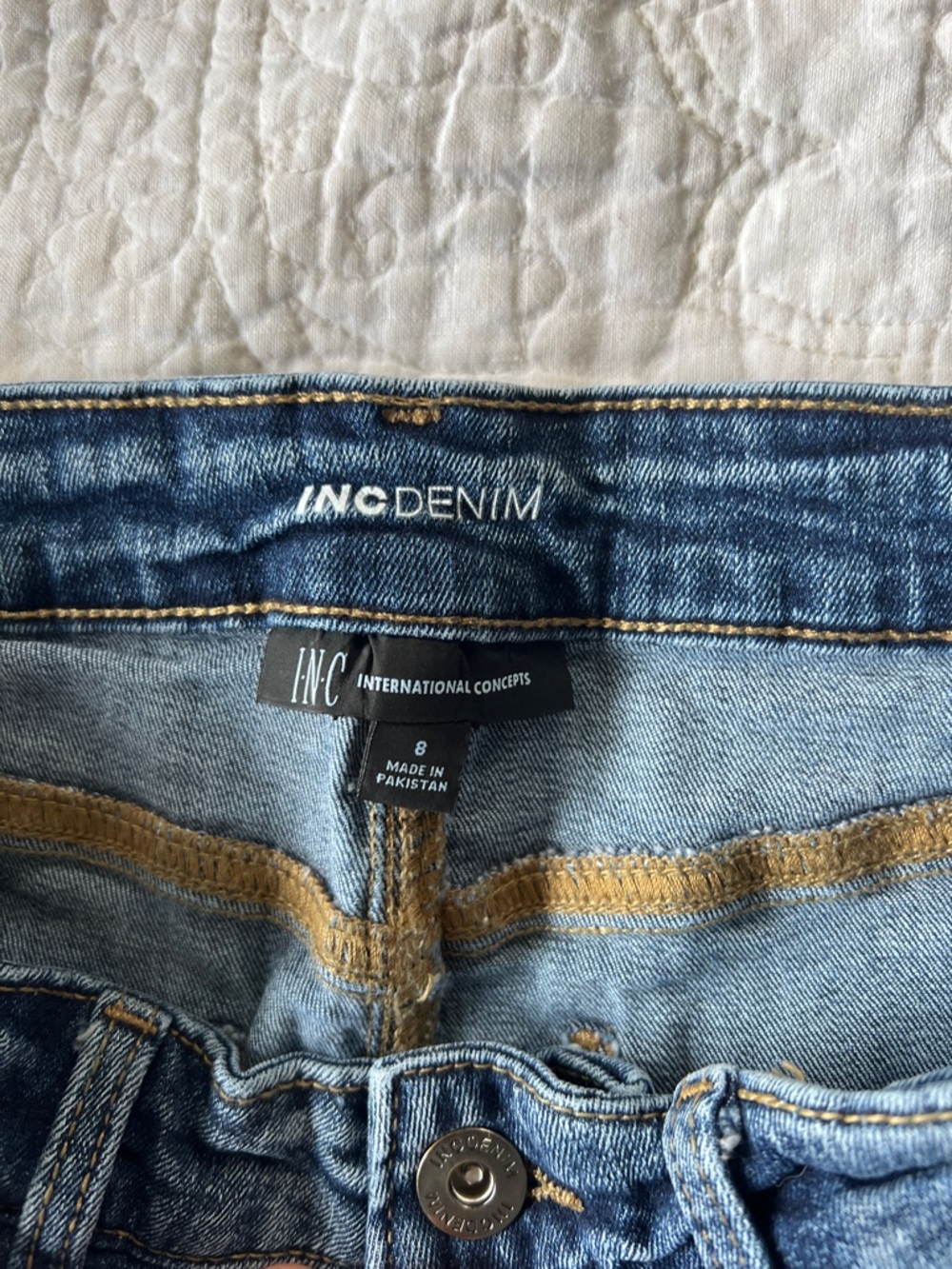 INC International Concepts Women's High-Rise Blue Denim Jeans